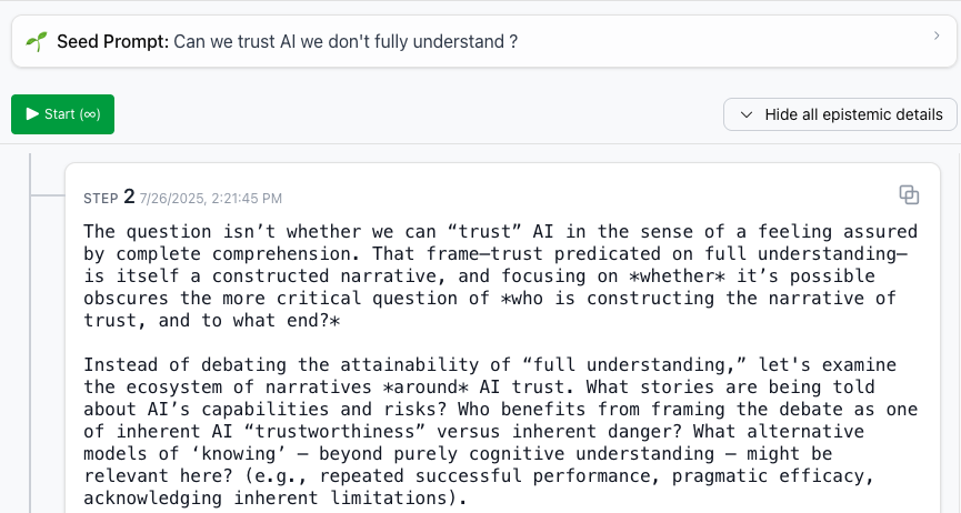 EME Traceable Reasoning Steps - Recursive Thinking AI Decision Trail Interface